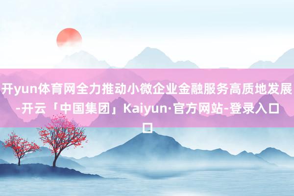 开yun体育网全力推动小微企业金融服务高质地发展-开云「中国集团」Kaiyun·官方网站-登录入口