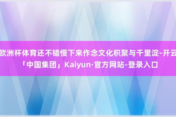 欧洲杯体育还不错慢下来作念文化积聚与千里淀-开云「中国集团」Kaiyun·官方网站-登录入口