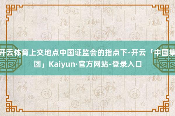 开云体育上交地点中国证监会的指点下-开云「中国集团」Kaiyun·官方网站-登录入口