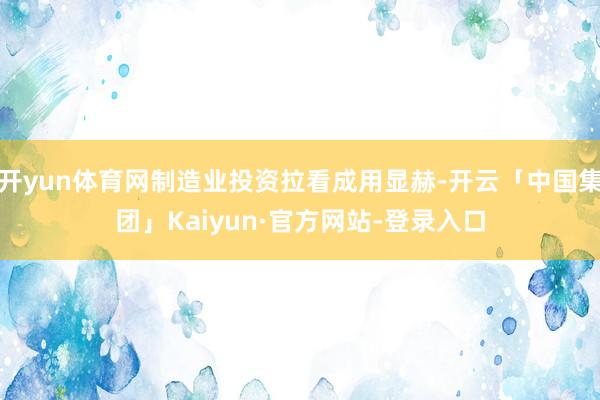 开yun体育网制造业投资拉看成用显赫-开云「中国集团」Kaiyun·官方网站-登录入口