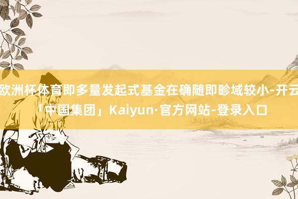 欧洲杯体育即多量发起式基金在确随即畛域较小-开云「中国集团」Kaiyun·官方网站-登录入口