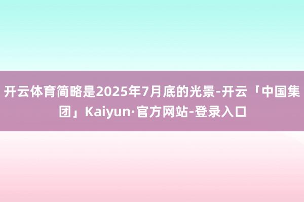 开云体育简略是2025年7月底的光景-开云「中国集团」Kaiyun·官方网站-登录入口
