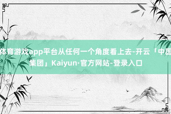 体育游戏app平台从任何一个角度看上去-开云「中国集团」Kaiyun·官方网站-登录入口