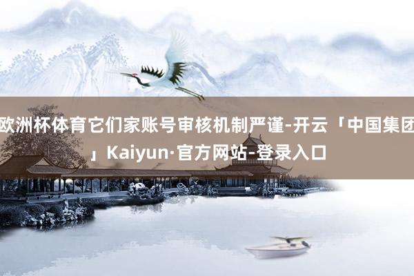 欧洲杯体育它们家账号审核机制严谨-开云「中国集团」Kaiyun·官方网站-登录入口