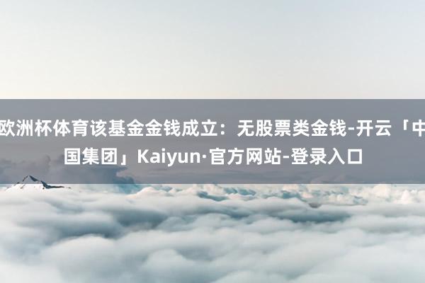 欧洲杯体育该基金金钱成立：无股票类金钱-开云「中国集团」Kaiyun·官方网站-登录入口
