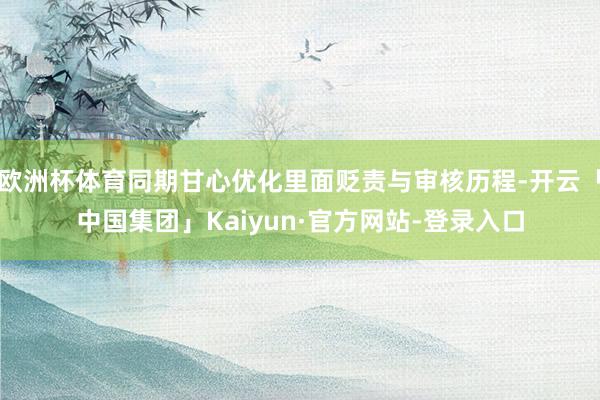 欧洲杯体育同期甘心优化里面贬责与审核历程-开云「中国集团」Kaiyun·官方网站-登录入口