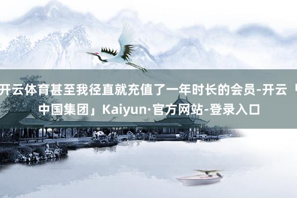 开云体育甚至我径直就充值了一年时长的会员-开云「中国集团」Kaiyun·官方网站-登录入口
