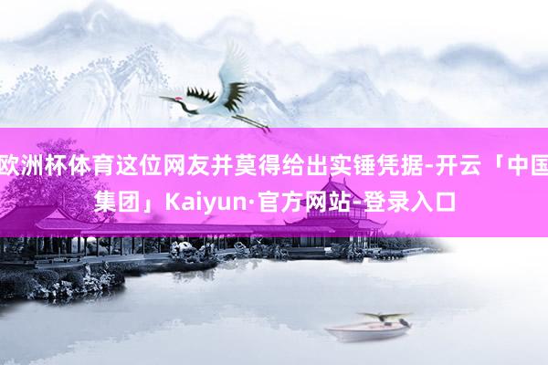 欧洲杯体育这位网友并莫得给出实锤凭据-开云「中国集团」Kaiyun·官方网站-登录入口
