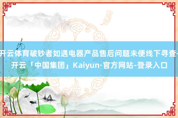开云体育破钞者如遇电器产品售后问题未便线下寻查-开云「中国集团」Kaiyun·官方网站-登录入口