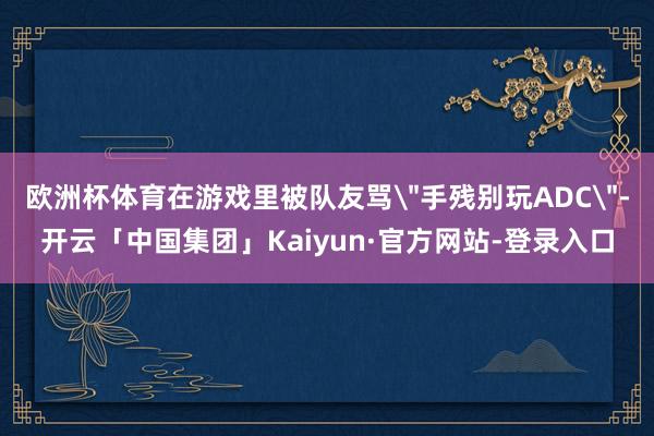欧洲杯体育在游戏里被队友骂