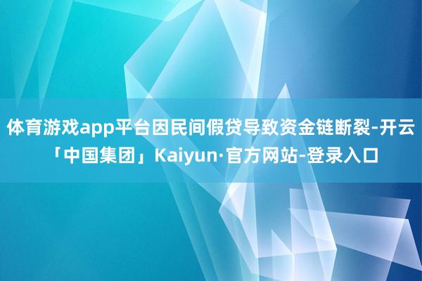 体育游戏app平台因民间假贷导致资金链断裂-开云「中国集团」Kaiyun·官方网站-登录入口