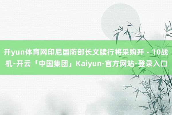 开yun体育网印尼国防部长文牍行将采购歼 - 10战机-开云「中国集团」Kaiyun·官方网站-登录入口