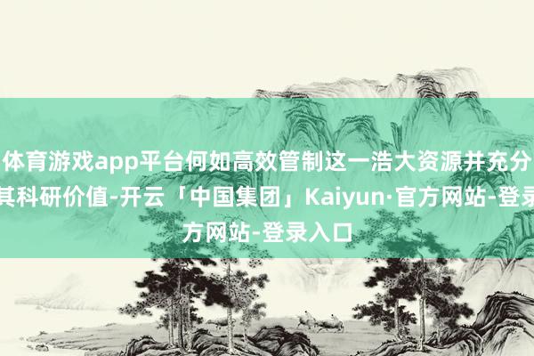 体育游戏app平台何如高效管制这一浩大资源并充分挖掘其科研价值-开云「中国集团」Kaiyun·官方网站-登录入口